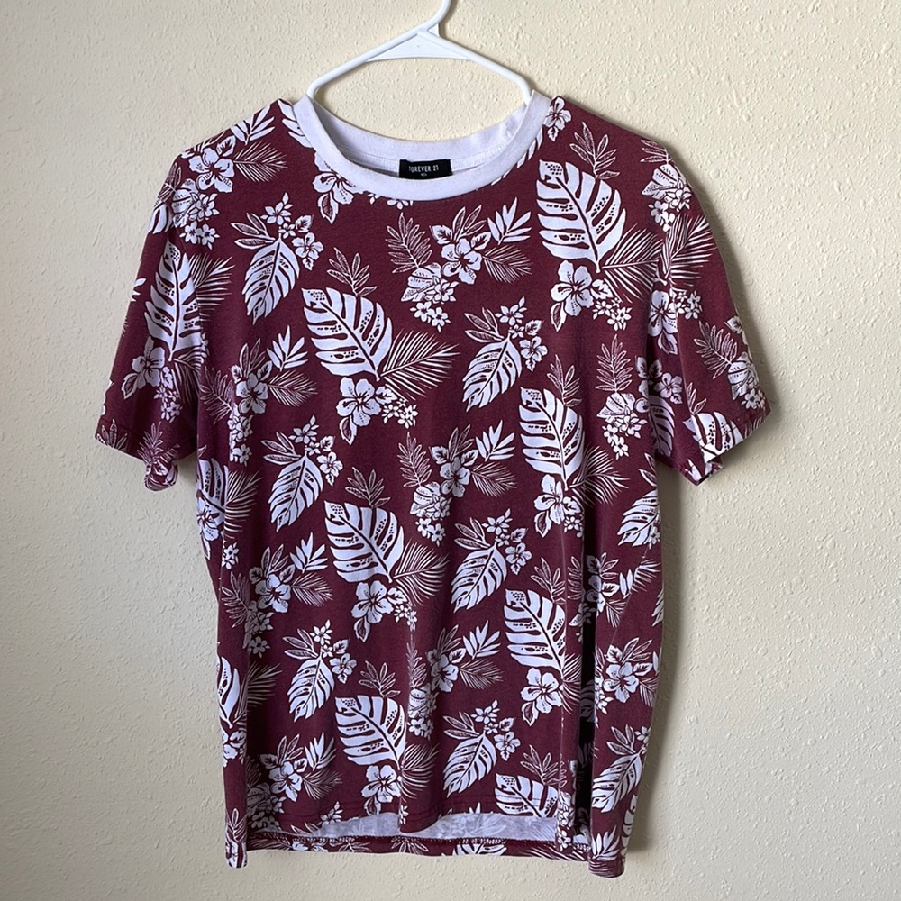 FOREVER 21 Men’s Tropical Palms T-Shirt Small